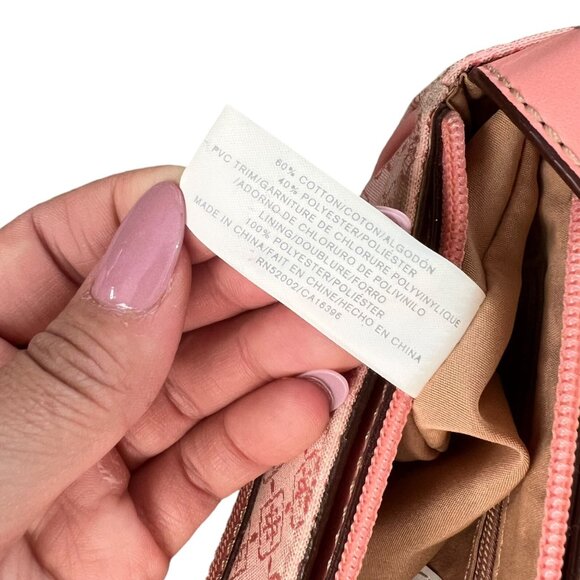 Y2K Liz Claiborne Canvas Faux Leather Shoulder Bag PinkCoquette Barbiecore - Picture 12 of 16